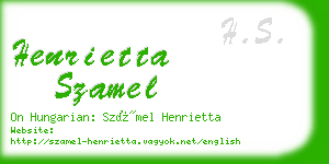 henrietta szamel business card